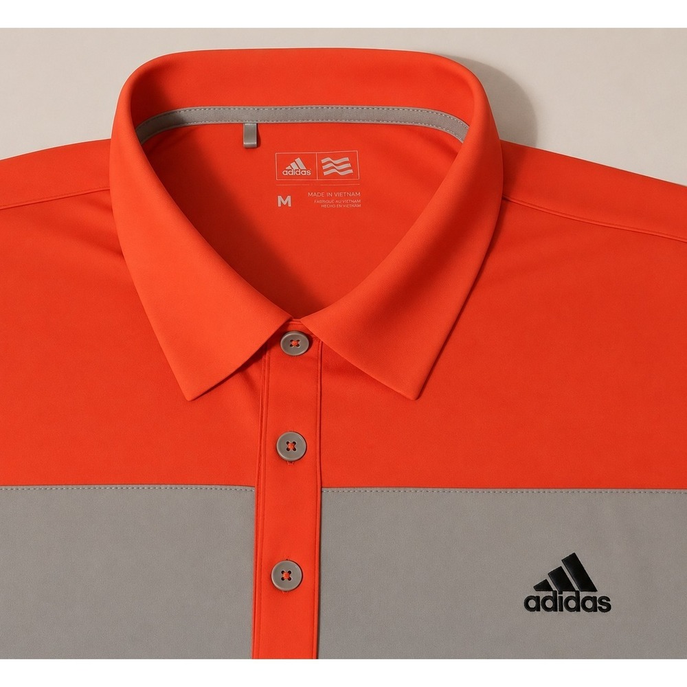 Adidas‎ Performance Polo Shirt Mens M Golf Stretch Button Shirt EUC